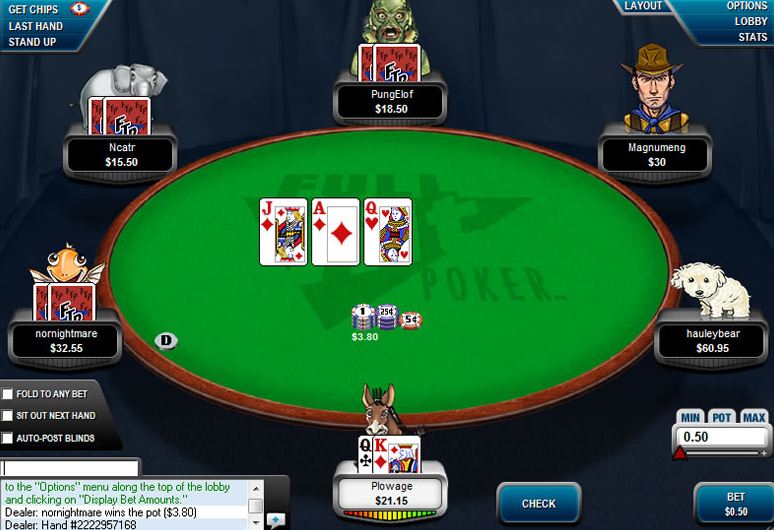 table pour jouer au poker